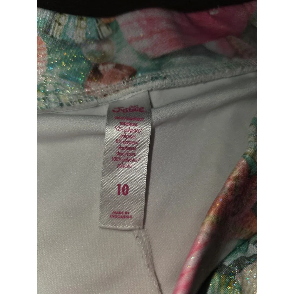 Justice sun sea and surf shell outfit size 10 top skort